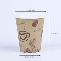 200pcs 8oz Disposable Double Wall Insulated To Go Coffee Cups