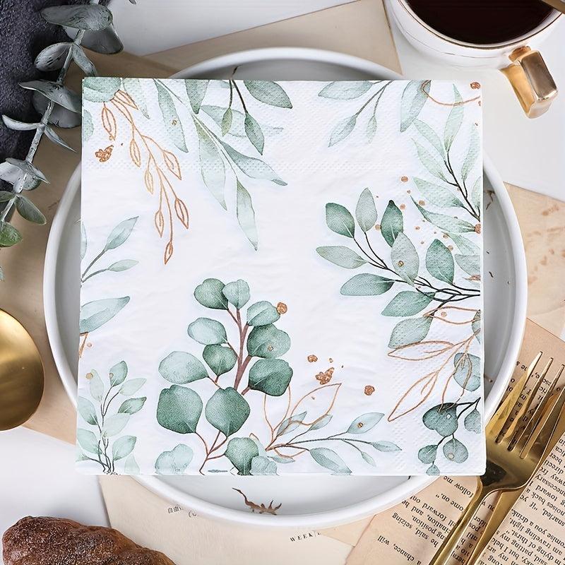 20pcs Western Food Party Printed Disposable Napkins