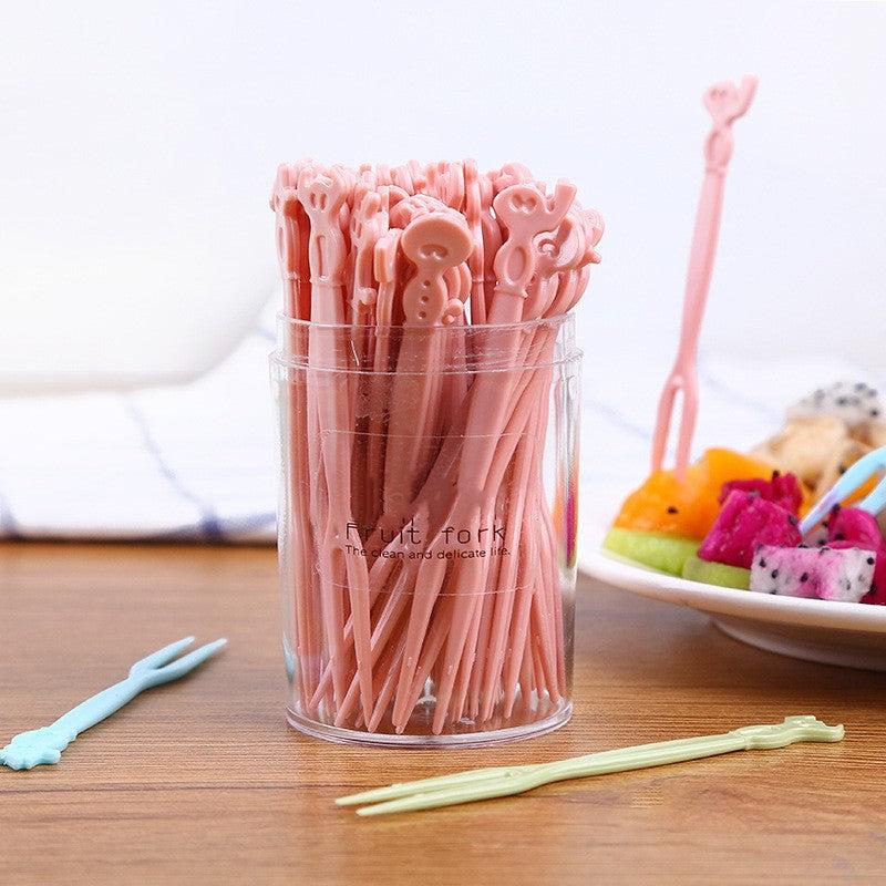50pcs Mini 2 Prong Forks Set for Home Party Supplies