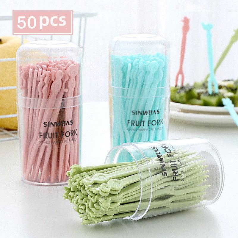 50pcs Mini 2 Prong Forks Set for Home Party Supplies