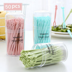 50pcs Mini 2 Prong Forks Set for Home Party Supplies