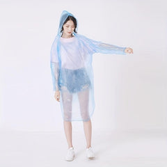 10 Pcs Disposable Rain Ponchos for Adults Waterproof Raincoat with Hood