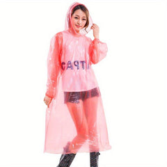 10 Pcs Disposable Rain Ponchos for Adults Waterproof Raincoat with Hood