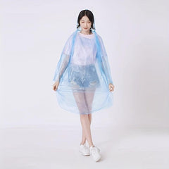10 Pcs Disposable Rain Ponchos for Adults Waterproof Raincoat with Hood