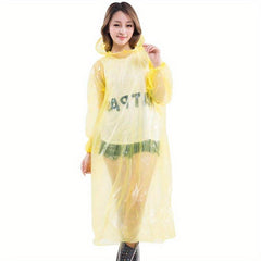 10 Pcs Disposable Rain Ponchos for Adults Waterproof Raincoat with Hood