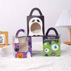 5pcs Halloween Cake Carriers With Window Cupcake Muffin Egg Tart Box