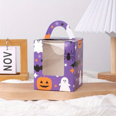 5pcs Halloween Cake Carriers With Window Cupcake Muffin Egg Tart Box