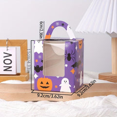 5pcs Halloween Cake Carriers With Window Cupcake Muffin Egg Tart Box
