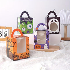 5pcs Halloween Cake Carriers With Window Cupcake Muffin Egg Tart Box