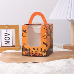 5pcs Halloween Cake Carriers With Window Cupcake Muffin Egg Tart Box