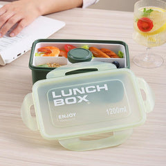 Portable Grided Lunch Box Microwave Bento Box Leakproof Container