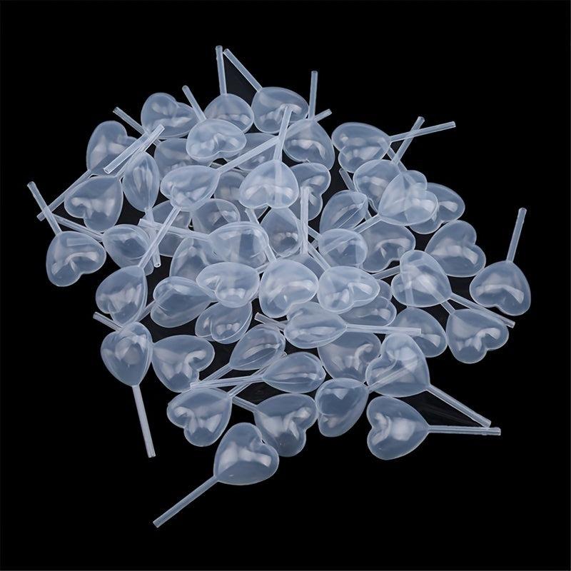50pcs Heart Shaped Plastic Pipette Dropper for Easy Macaron & Jam Injection