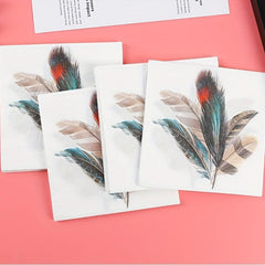 20pcs Square Flower Paper Napkins for Table Decoration and Wine Glass Holder