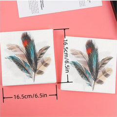 20pcs Square Flower Paper Napkins for Table Decoration and Wine Glass Holder