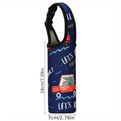 Water Bottle Carrier Holder Pouch Insulated Tote Sleeve Cartoon Pattern