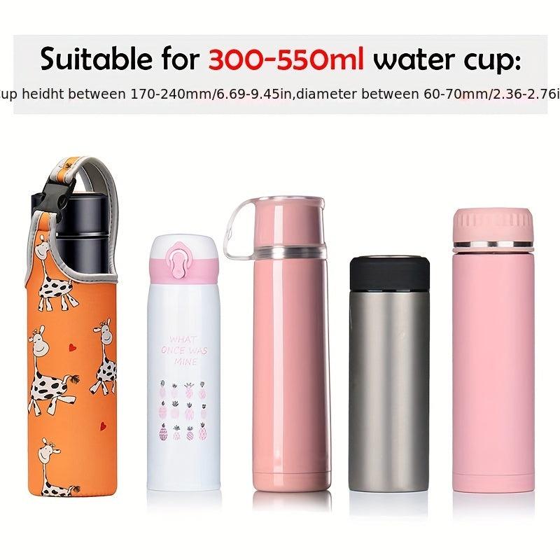 Water Bottle Carrier Holder Pouch Insulated Tote Sleeve Cartoon Pattern