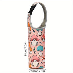 Water Bottle Carrier Holder Pouch Insulated Tote Sleeve Cartoon Pattern