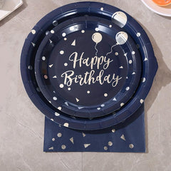 30pcs Navy Dinnerware Set Plates And Napkins Party Supplies