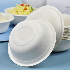 10pcs Sugarcane Pulp Disposable Bowl