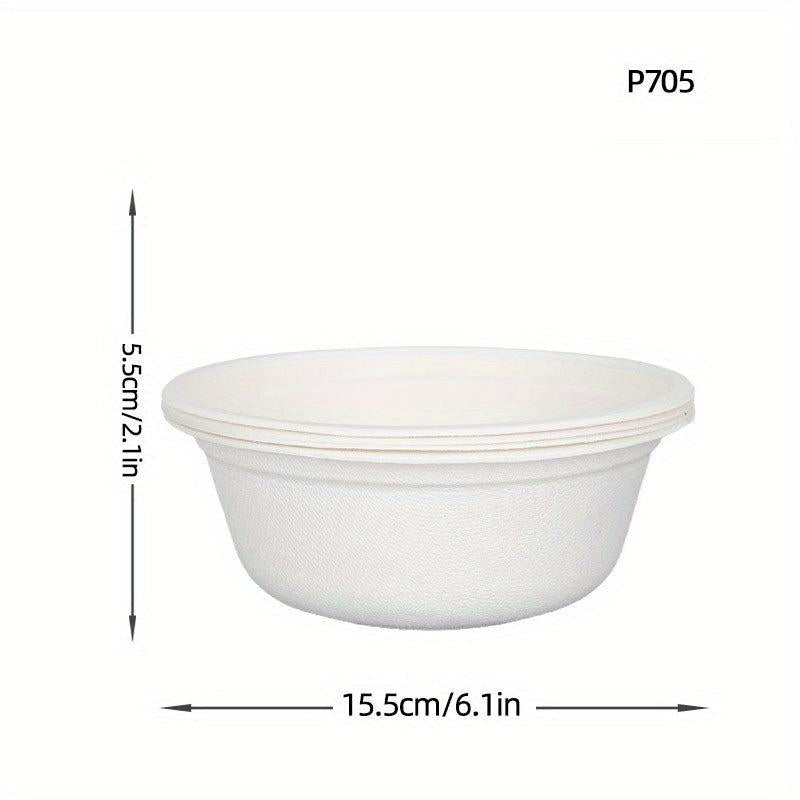 10pcs Sugarcane Pulp Disposable Bowl