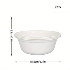 10pcs Sugarcane Pulp Disposable Bowl