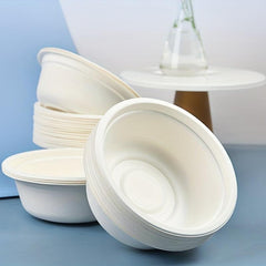 10pcs Sugarcane Pulp Disposable Bowl