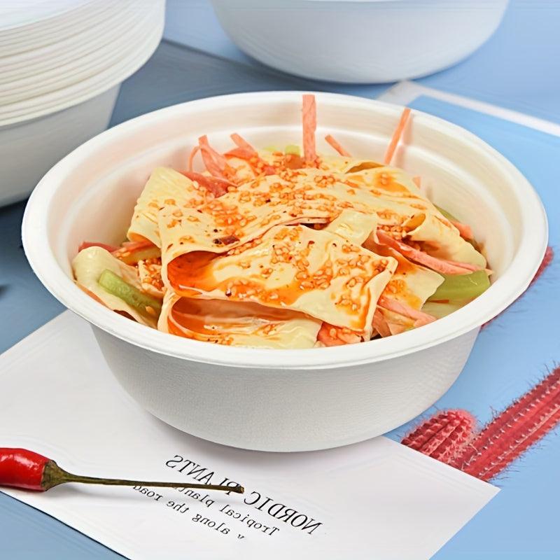 10pcs Sugarcane Pulp Disposable Bowl