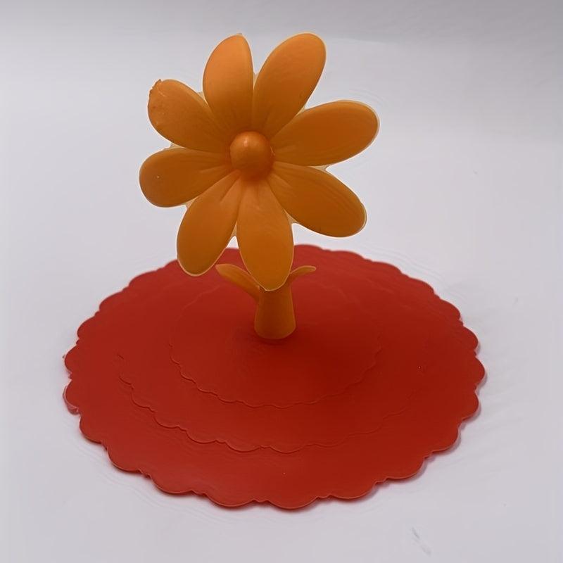 Silicone Sunflower Cup Lid for Glass Ceramic Tea Coffee Mug