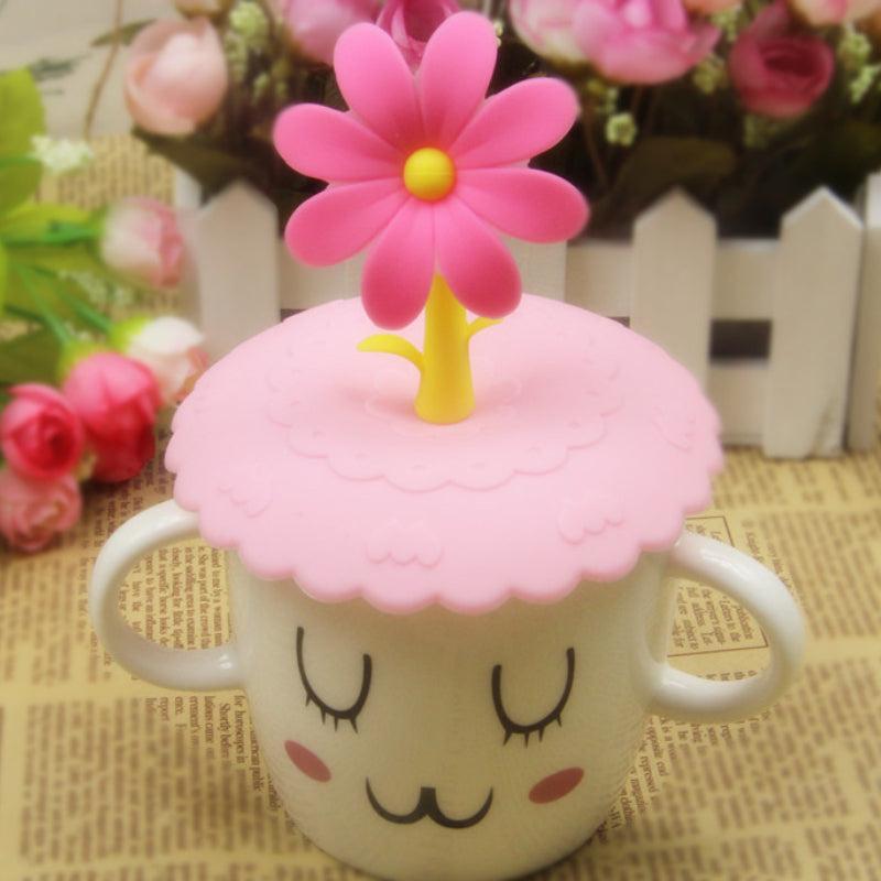 Silicone Sunflower Cup Lid for Glass Ceramic Tea Coffee Mug