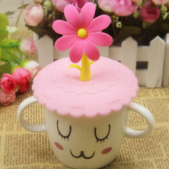 Silicone Sunflower Cup Lid for Glass Ceramic Tea Coffee Mug