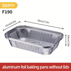50pcs Aluminum Disposable Foil Steam Table Deep Pans Tin Pans