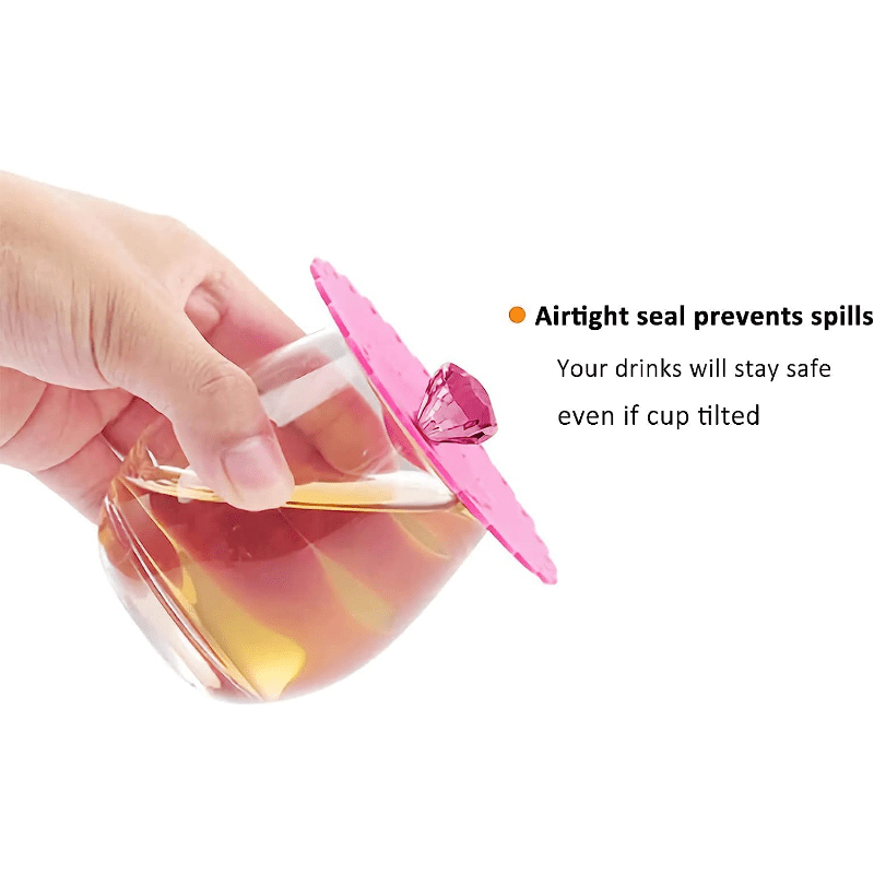 6pcs Silicone Glass Cup Covers for Hot/Cold Drinks, Stylish Beverage Protection