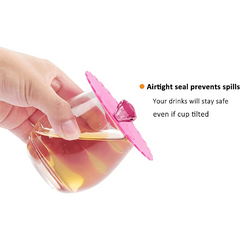 6pcs Silicone Glass Cup Covers for Hot/Cold Drinks, Stylish Beverage Protection