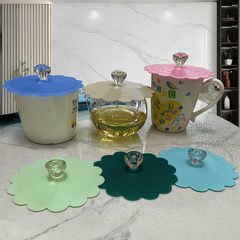 6pcs Silicone Glass Cup Covers for Hot/Cold Drinks, Stylish Beverage Protection