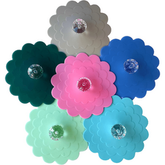 6pcs Silicone Glass Cup Covers for Hot/Cold Drinks, Stylish Beverage Protection