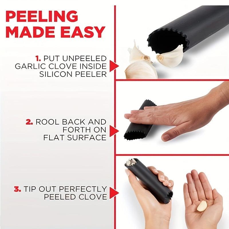 Stainless Steel Garlic Press Set with Peeler Brush