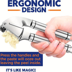 Stainless Steel Garlic Press Set with Peeler Brush