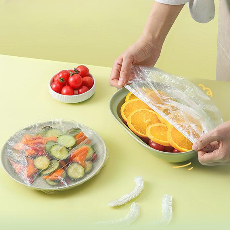 60pcs Reusable Elastic Bowl Cover Plastic Food Plate Cover