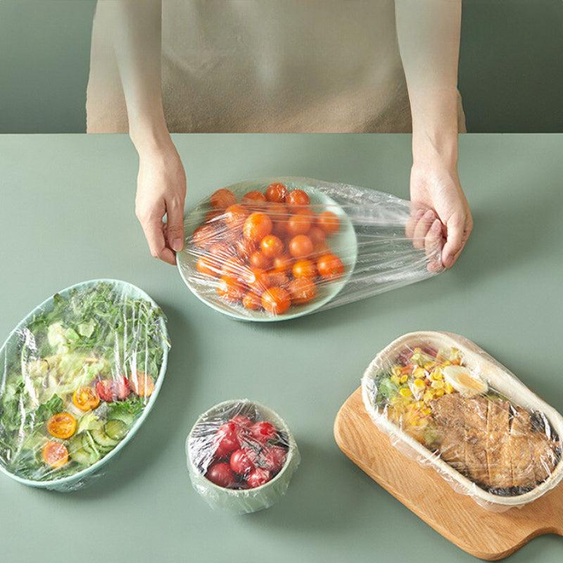 60pcs Reusable Elastic Bowl Cover Plastic Food Plate Cover