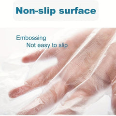 200Pcs Disposable Polyethylene Clear Gloves for Food Handling Cooking Cleaning