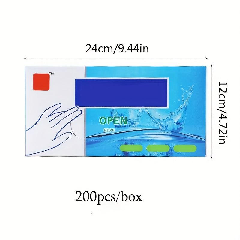 200Pcs Disposable Polyethylene Clear Gloves for Food Handling Cooking Cleaning
