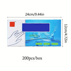 200Pcs Disposable Polyethylene Clear Gloves for Food Handling Cooking Cleaning
