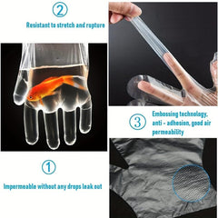 200Pcs Disposable Polyethylene Clear Gloves for Food Handling Cooking Cleaning