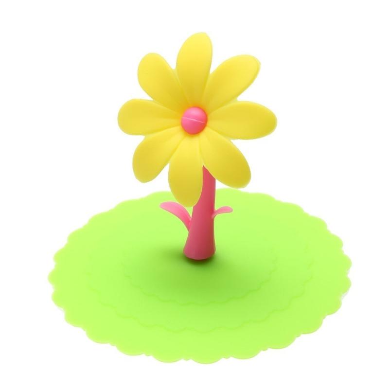 Sunflower Silicone Cup Lid Keep Drinks Dust Proof & Airtight