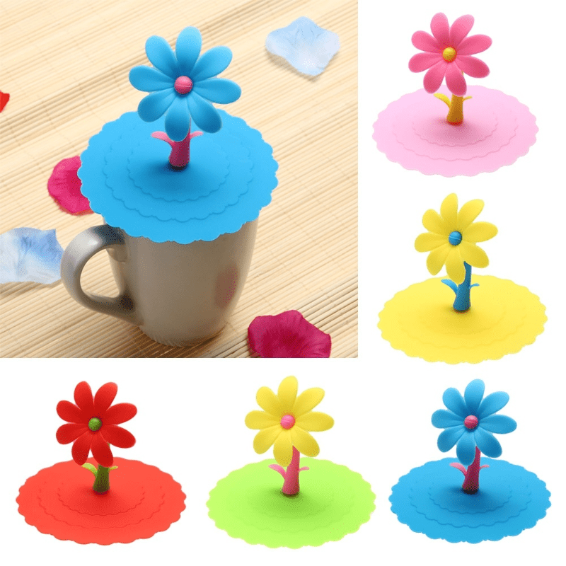 Sunflower Silicone Cup Lid Keep Drinks Dust Proof & Airtight