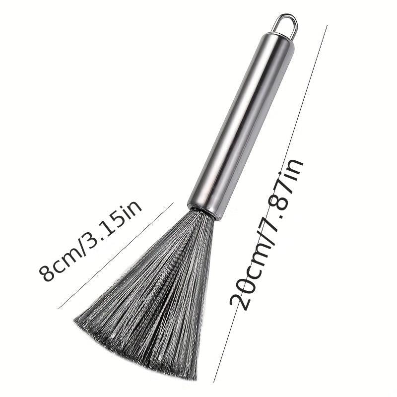 Stainless Steel Pot Cleaning Brush with Long Handle for Kitchen