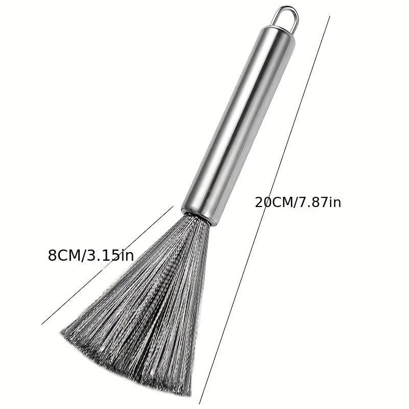 Stainless Steel Pot Cleaning Brush with Long Handle for Kitchen