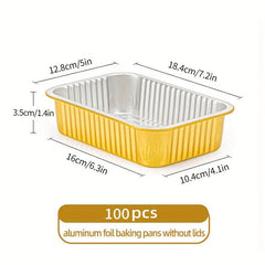 Aluminum Foil Mini Loaf Pans With Lids 100pcs