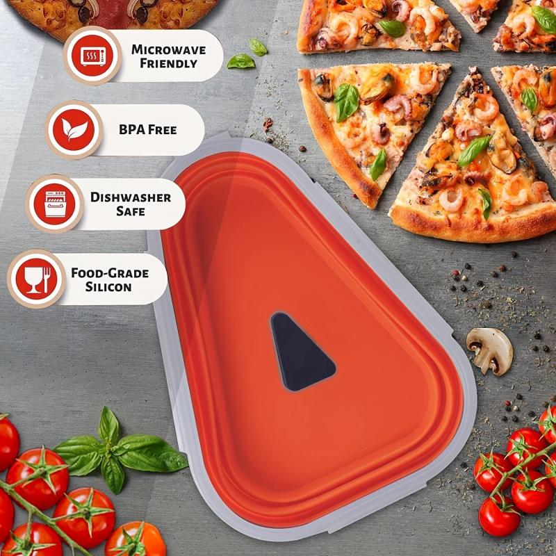 Silicone Pizza Folding Box With Lid Sealed Food Storage Box