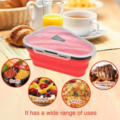 Silicone Pizza Folding Box With Lid Sealed Food Storage Box